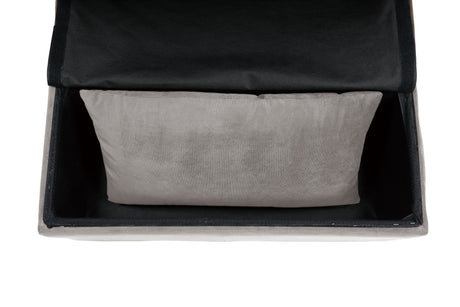 Garrell Brownish Gray Velvet Lift Top Storage Bench with Pull-out Bed from Homelegance - Luna Furniture