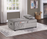 Garrell Brownish Gray Velvet Lift Top Storage Bench with Pull-out Bed from Homelegance - Luna Furniture