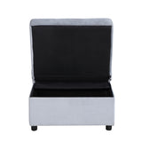 Garrell Gray Velvet Lift Top Storage Bench with Pull-out Bed from Homelegance - Luna Furniture