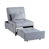 Garrell Gray Velvet Lift Top Storage Bench with Pull-out Bed from Homelegance - Luna Furniture
