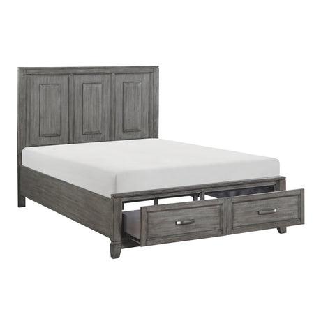 Garretson Gray Queen Storage Platform Bed from Homelegance - Luna Furniture