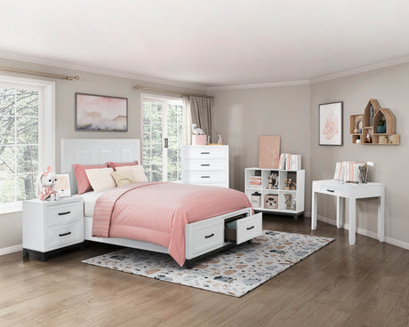 Garretson White Full Storage Platform Bed from Homelegance - Luna Furniture