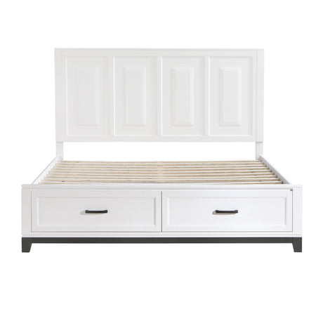 Garretson White King Storage Platform Bed from Homelegance - Luna Furniture