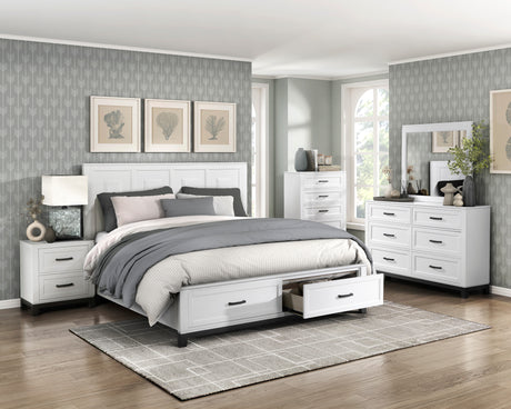 Garretson White Storage Platform Bedroom Set from Homelegance - Luna Furniture