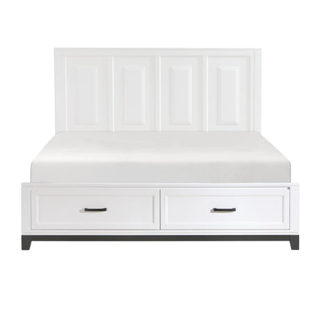 Garretson White King Storage Platform Bed from Homelegance - Luna Furniture