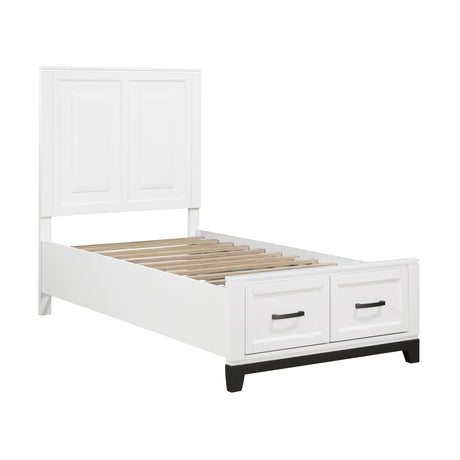 1450WHT-1*4 4-Piece Youth Bedroom Set (Twin Bed, Nightstand, Dresser, Mirror) from Homelegance - Luna Furniture