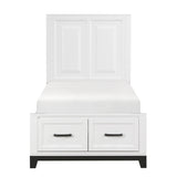 Garretson White Twin Storage Platform Bed from Homelegance - Luna Furniture
