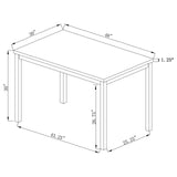 Garza Weathered Gray and Black 5-Piece Dining Set from Coaster - Luna Furniture