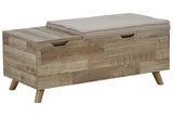 Gerdanet Beige/Brown Storage Bench from Ashley - Luna Furniture