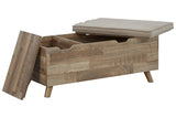 Gerdanet Beige/Brown Storage Bench from Ashley - Luna Furniture