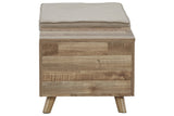 Gerdanet Beige/Brown Storage Bench from Ashley - Luna Furniture