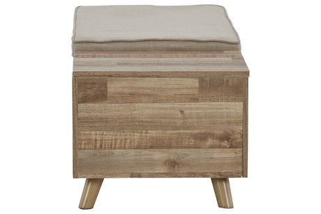Gerdanet Beige/Brown Storage Bench from Ashley - Luna Furniture