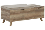 Gerdanet Beige/Brown Storage Bench from Ashley - Luna Furniture