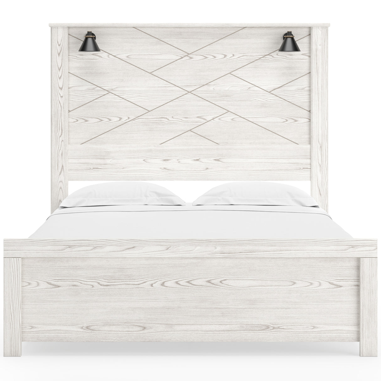 Gerridan White/Gray LED Panel Bedroom Set from Ashley - Luna Furniture