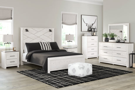 Gerridan White/Gray LED Panel Bedroom Set from Ashley - Luna Furniture