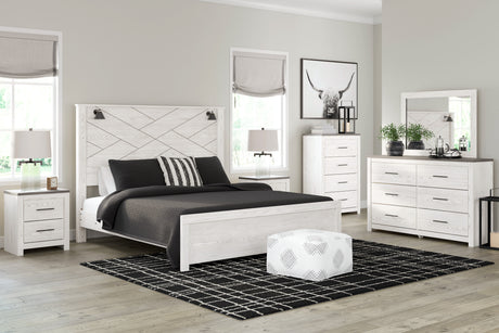 Gerridan White/Gray LED Panel Bedroom Set from Ashley - Luna Furniture