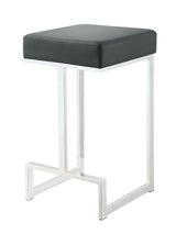 Gervase Black and Chrome Square Counter Height Stool from Coaster - Luna Furniture