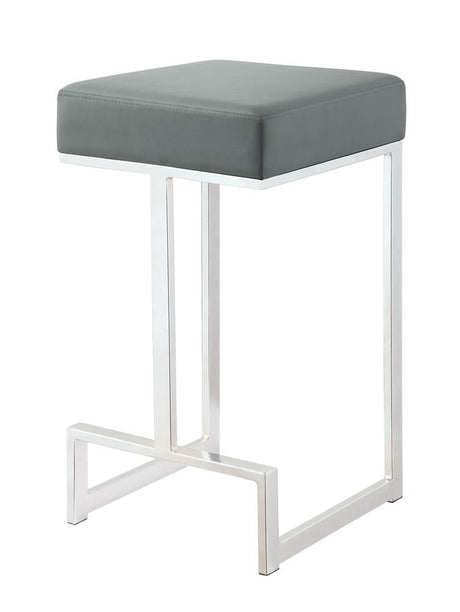 Gervase Gray and Chrome Square Counter Height Stool from Coaster - Luna Furniture