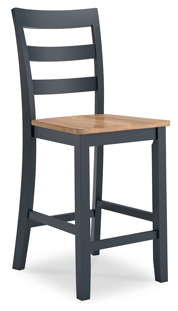 Gesthaven Natural/Blue Counter Height Barstool, Set of 2 from Ashley - Luna Furniture