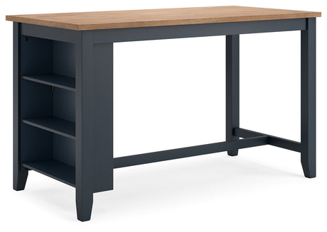 Gesthaven Natural/Blue Counter Height Dining Table from Ashley - Luna Furniture