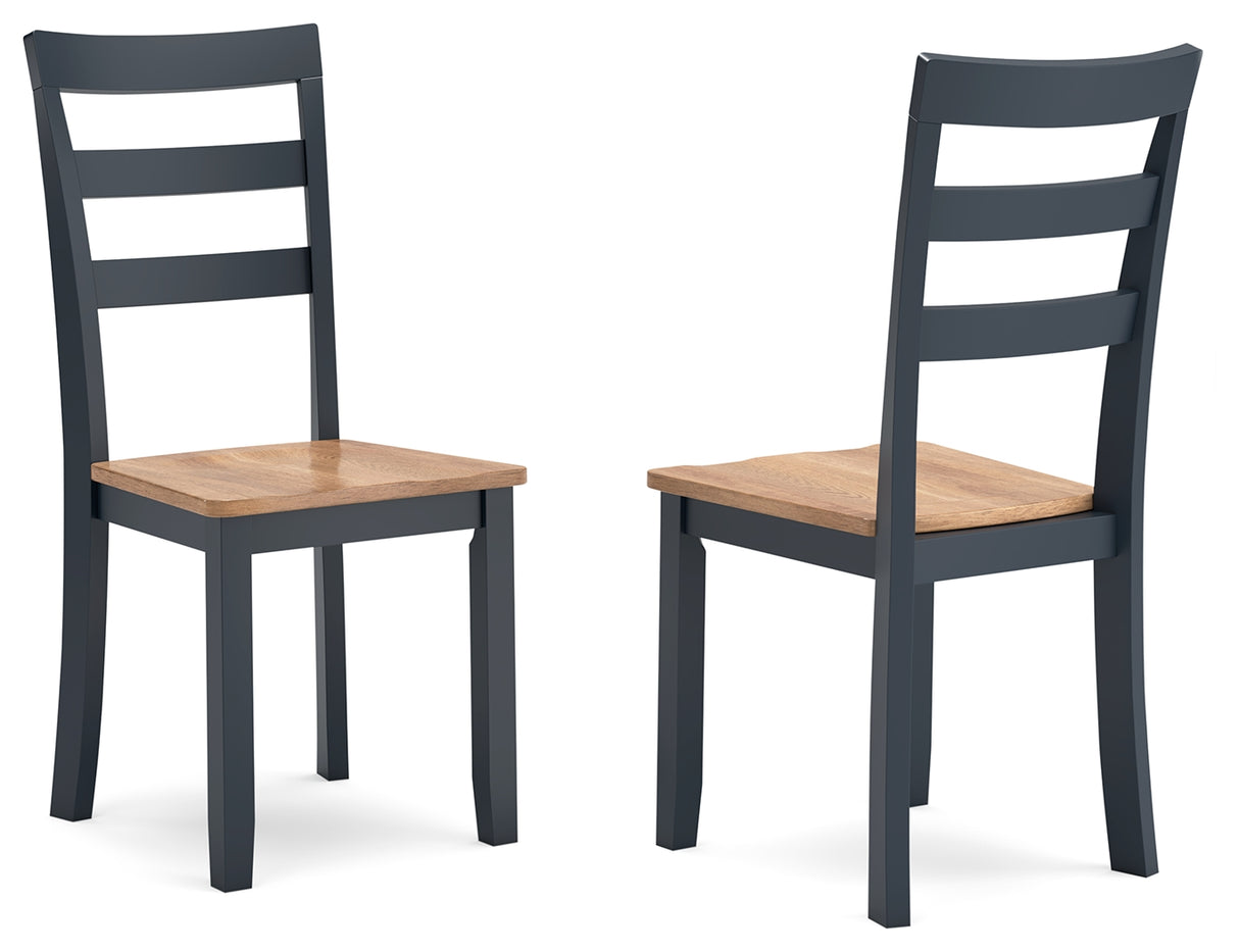 Gesthaven Natural/Blue Dining Chair, Set of 2 from Ashley - Luna Furniture