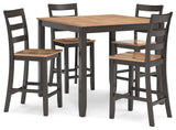 Gesthaven Natural/Brown Counter Height Dining Table and 4 Barstools (Set of 5) from Ashley - Luna Furniture
