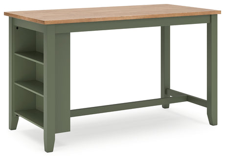 Gesthaven Natural/Green Counter Height Dining Table from Ashley - Luna Furniture