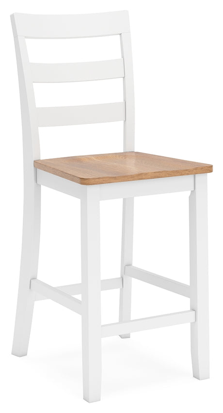 Gesthaven Natural/White Counter Height Dining Table and 4 Barstools (Set of 5) from Ashley - Luna Furniture