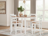 Gesthaven Natural/White Counter Height Dining Table and 4 Barstools (Set of 5) from Ashley - Luna Furniture