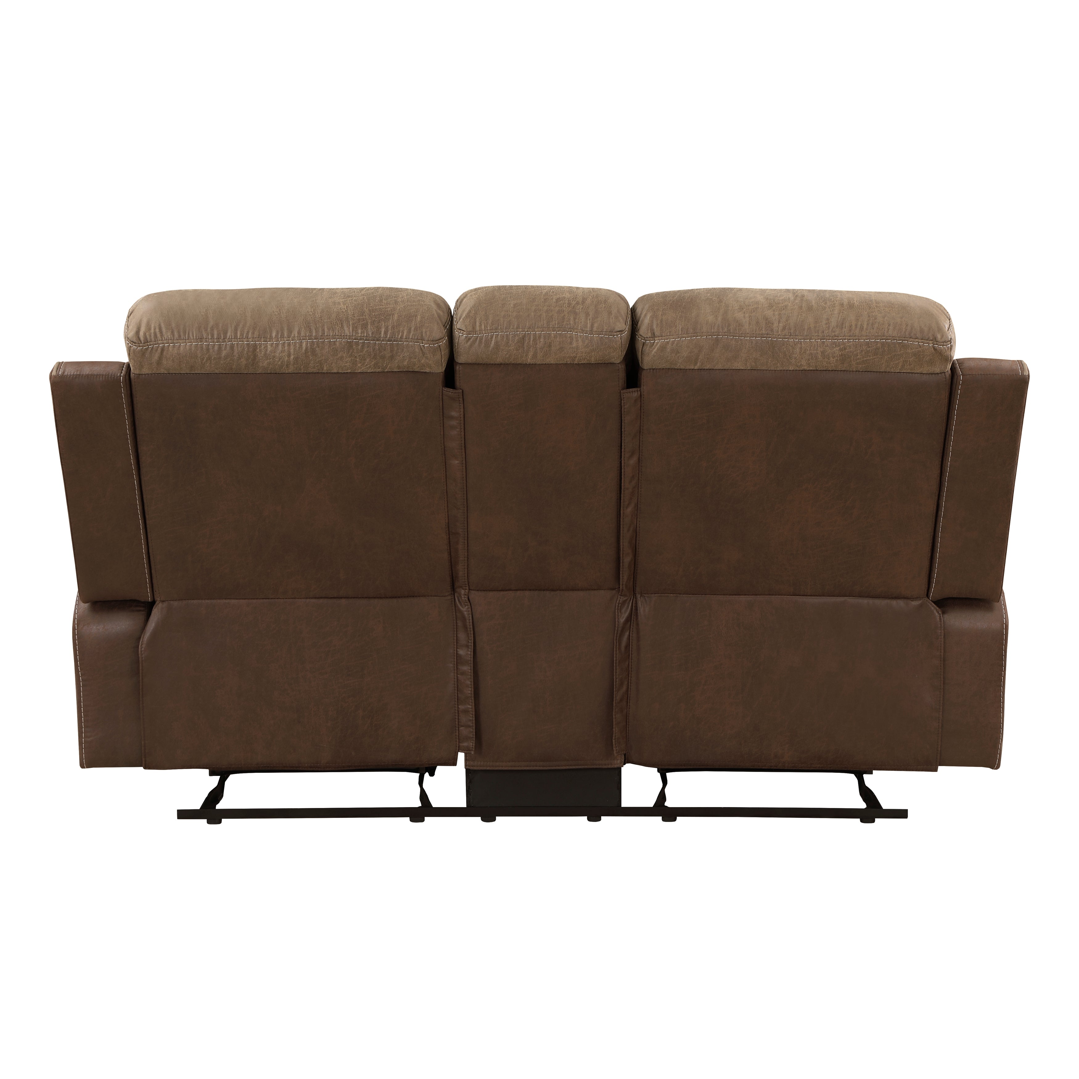 Homelegance 8599BR-2 Double Glider Reclining Love Seat with Center