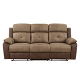 Glendale Brown Microfiber Double Reclining Sofa from Homelegance - Luna Furniture