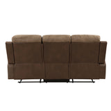 Glendale Brown Microfiber Double Reclining Sofa from Homelegance - Luna Furniture