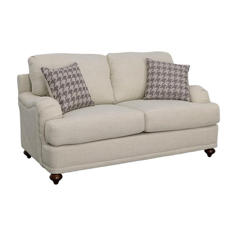 Glenn Light Gray Cushion Back Loveseat from Coaster - Luna Furniture