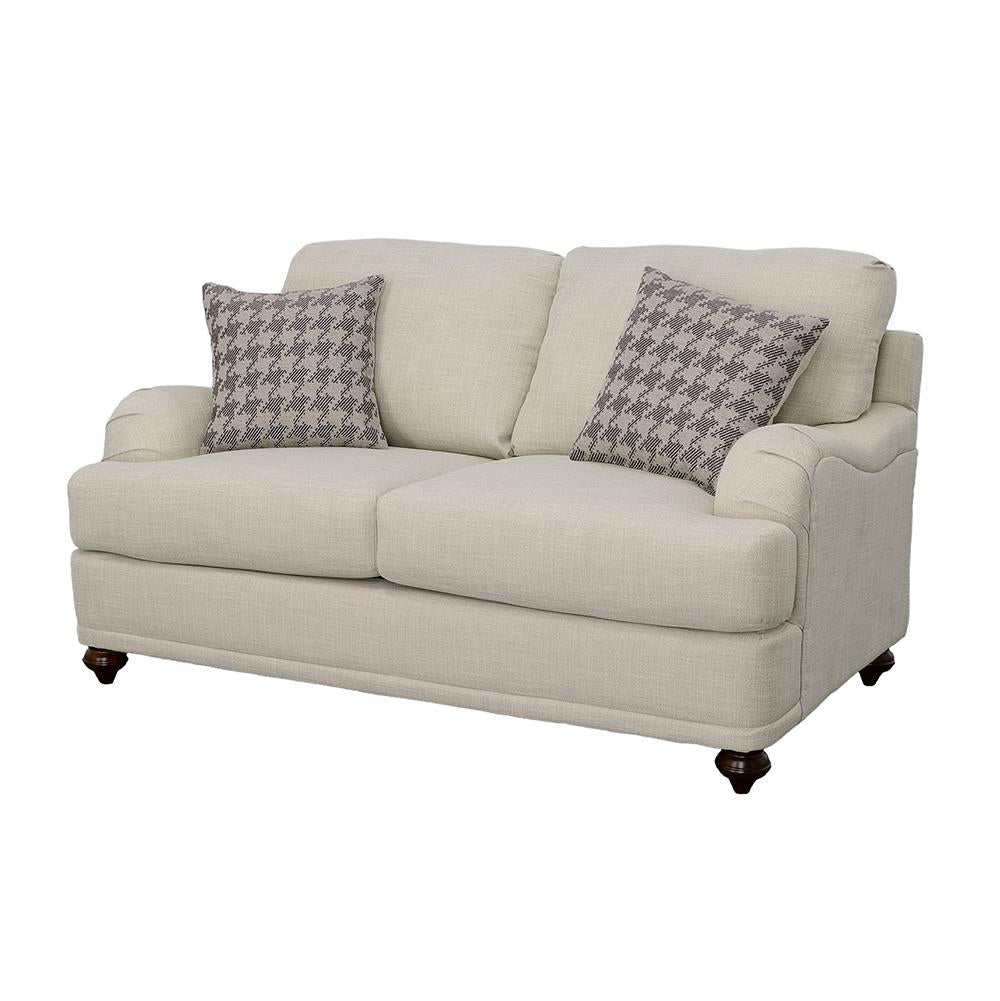 Glenn Light Gray Cushion Back Loveseat from Coaster - Luna Furniture