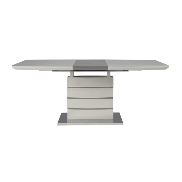 Glissand Chrome Metal/Gray Extendable Dining Table