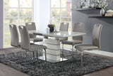 Glissand Chrome Metal/Gray 71" Extendable Dining Set from Homelegance - Luna Furniture