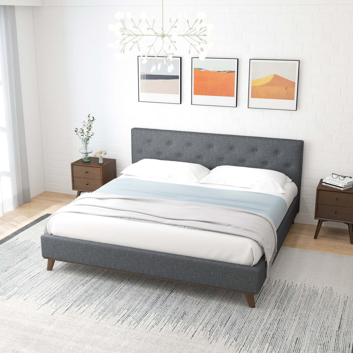 Graceville Dark Grey Platform Bed King from Midinmod - Luna Furniture