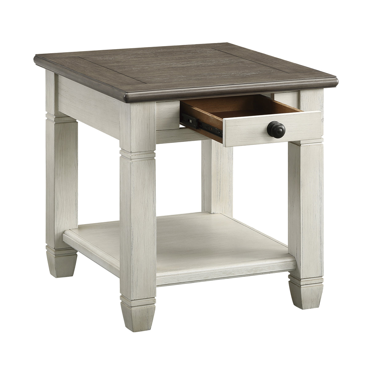 Granby Antique White End Table from Homelegance - Luna Furniture