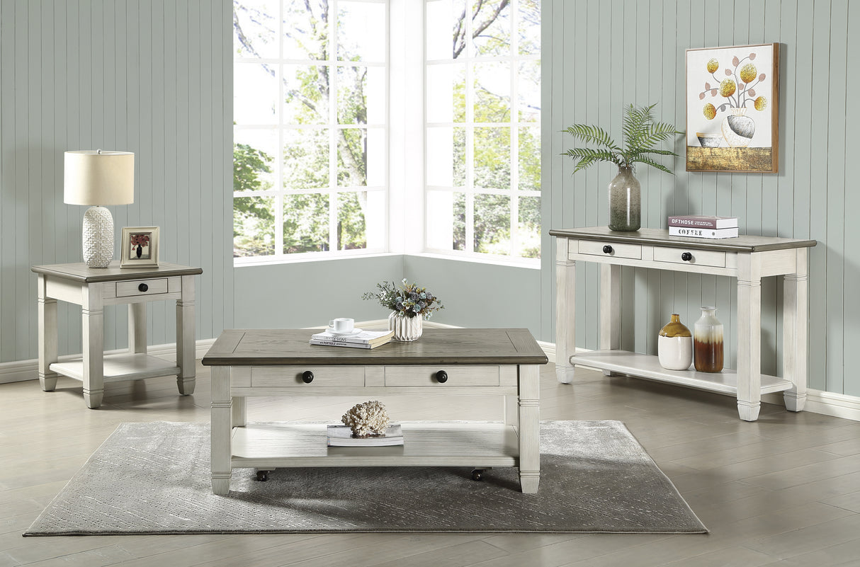 Granby Antique White Sofa Table from Homelegance - Luna Furniture