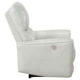 Greenfield Ivory Upholstered Power Recliner Chair from Coaster - Luna Furniture