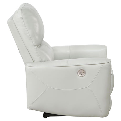 Greenfield Ivory Upholstered Power Recliner Chair from Coaster - Luna Furniture