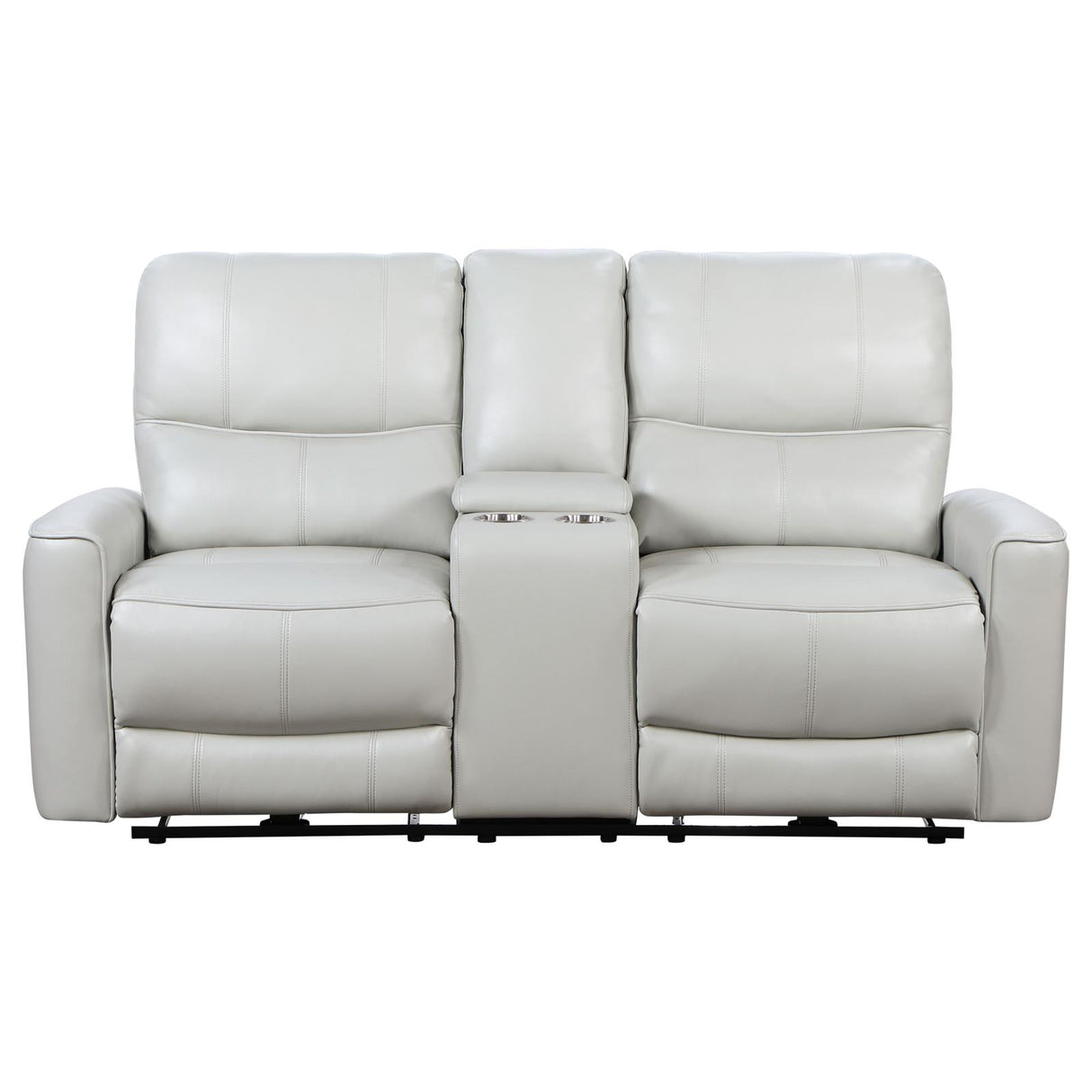 Greenfield Ivory Upholstered Power Reclining Loveseat with Console from Coaster - Luna Furniture