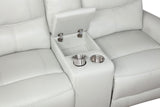 Greenfield Ivory Upholstered Power Reclining Loveseat with Console from Coaster - Luna Furniture