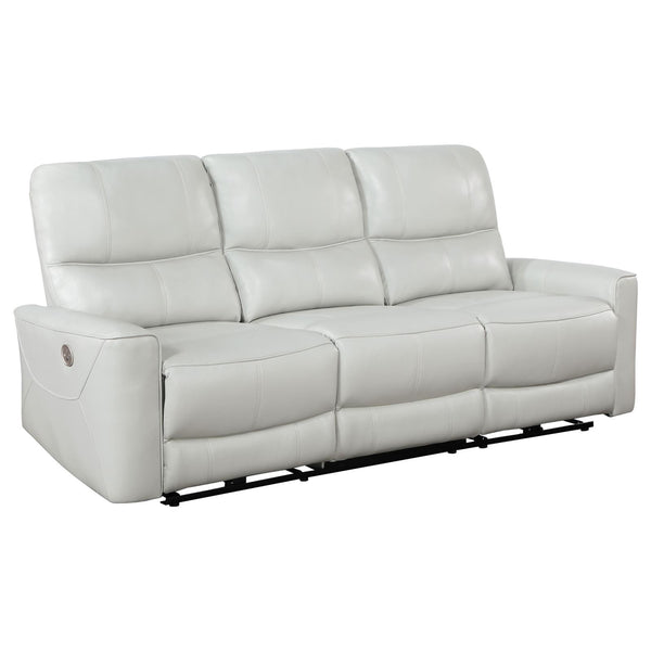 Greenfield Ivory Upholstered Power Reclining Sofa