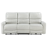 Greenfield Ivory Upholstered Power Reclining Sofa from Coaster - Luna Furniture