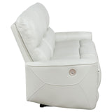 Greenfield Ivory Upholstered Power Reclining Sofa from Coaster - Luna Furniture