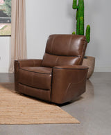 Greenfield Saddle Brown Upholstered Power Recliner Chair from Coaster - Luna Furniture