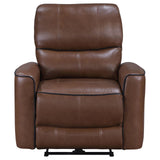 Greenfield Saddle Brown Upholstered Power Recliner Chair from Coaster - Luna Furniture
