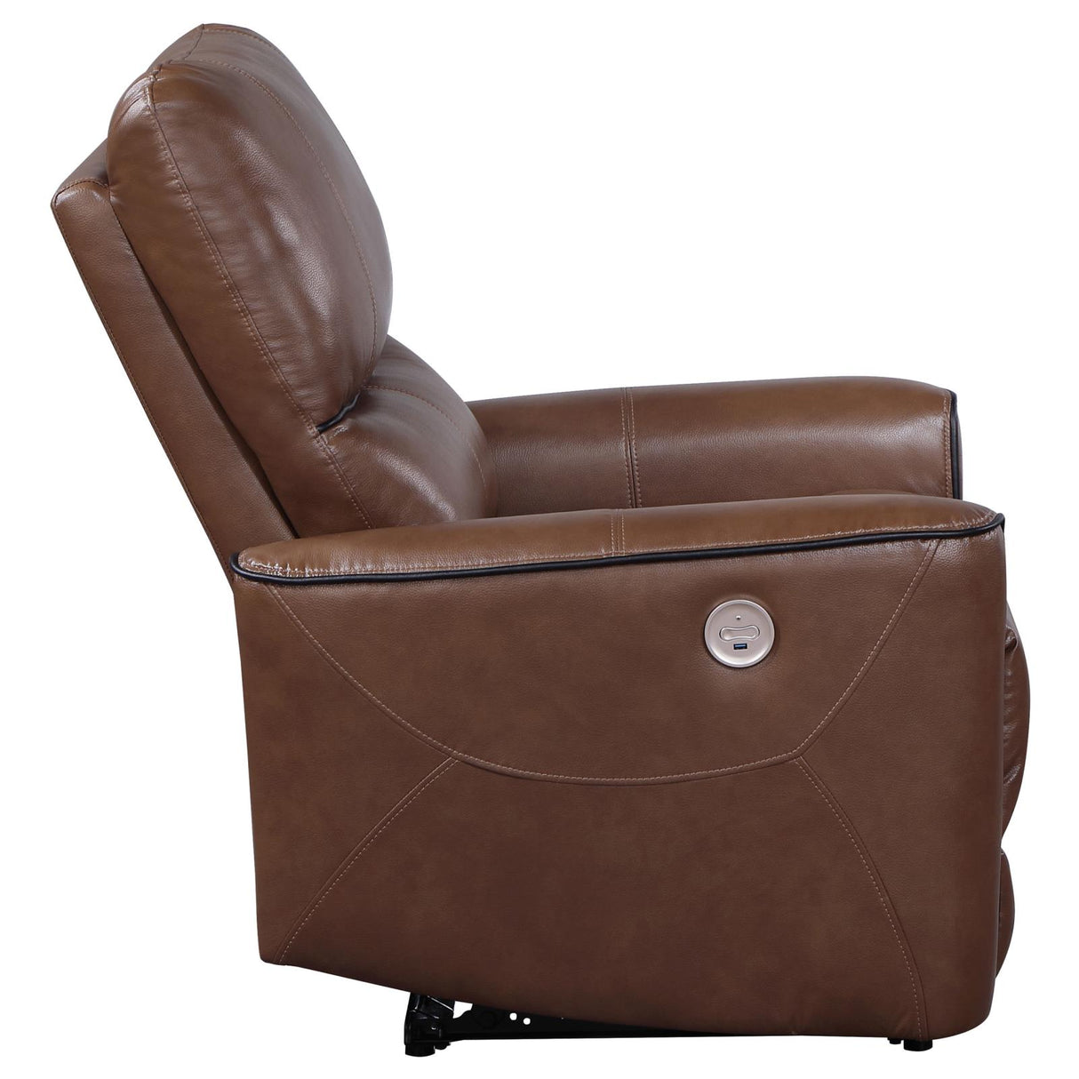 Greenfield Saddle Brown Upholstered Power Recliner Chair from Coaster - Luna Furniture