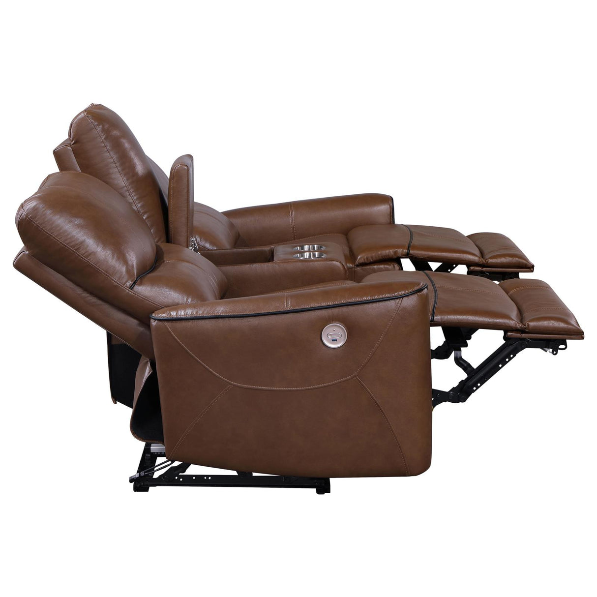Greenfield Saddle Brown 3-Piece Upholstered Power Reclining Living Room Set from Coaster - Luna Furniture